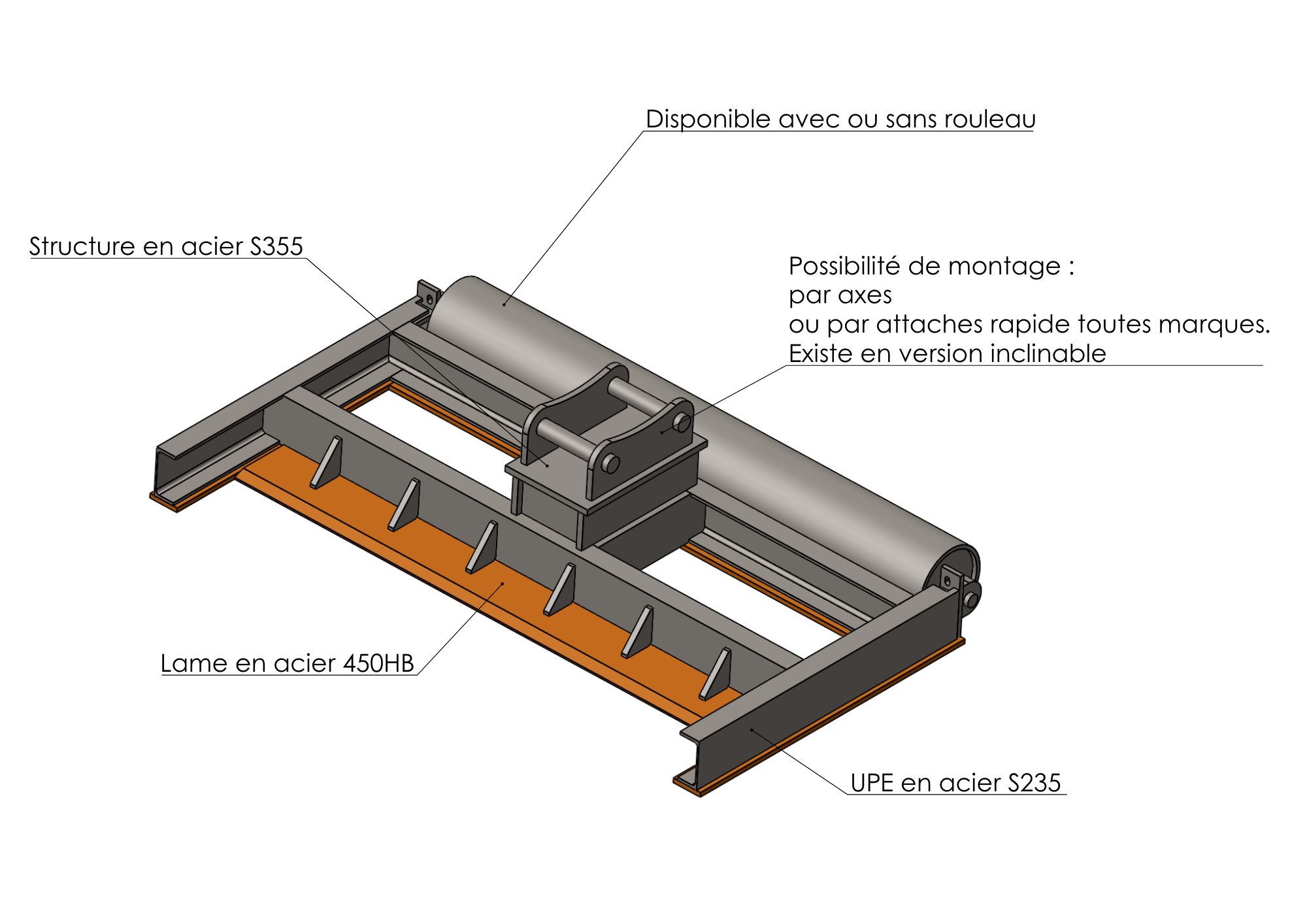 lame-nivellement-ftp-chaudronnerie Vue 3D lame de nivellement FTP Chaudronnerie